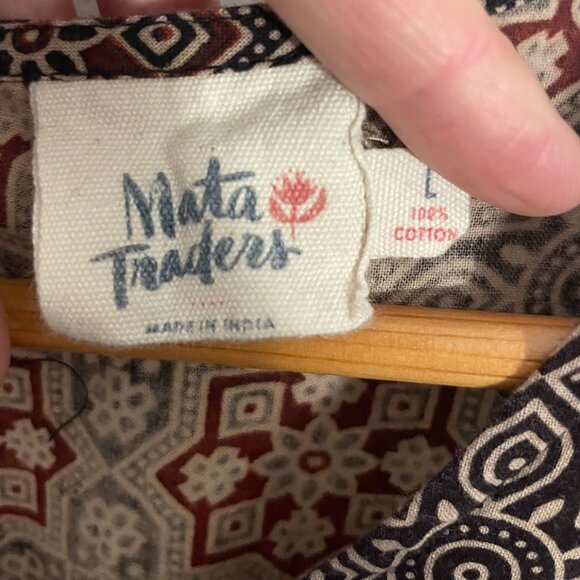 Block Printed (by hand) Mata Traders dress, size Large - Picture 3 of 8